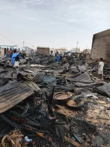 حريق بالشامي يتسبب في خسائر مادية ونفوق 12 رأساً من الغنم
